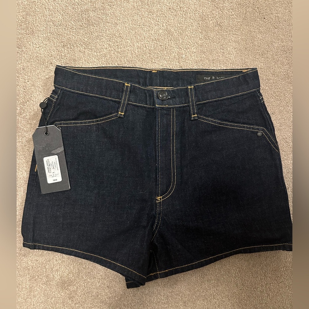 NWT Rag & Bone Dark Blue Denim Shorts Size 27
